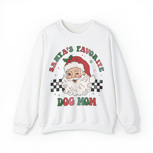 Santa's Favorite Dog Mom Crewneck Sweatshirt