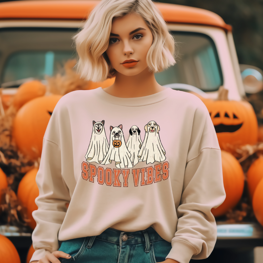 Spooky Vibe Ghost Dogs Sweatshirt