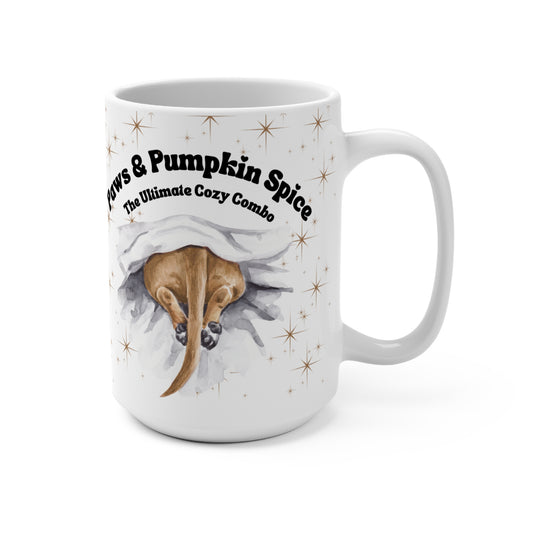 Paws & Pumpkin Spice The 'Ultimate Cozy Combo Mug 15oz Brown Dog