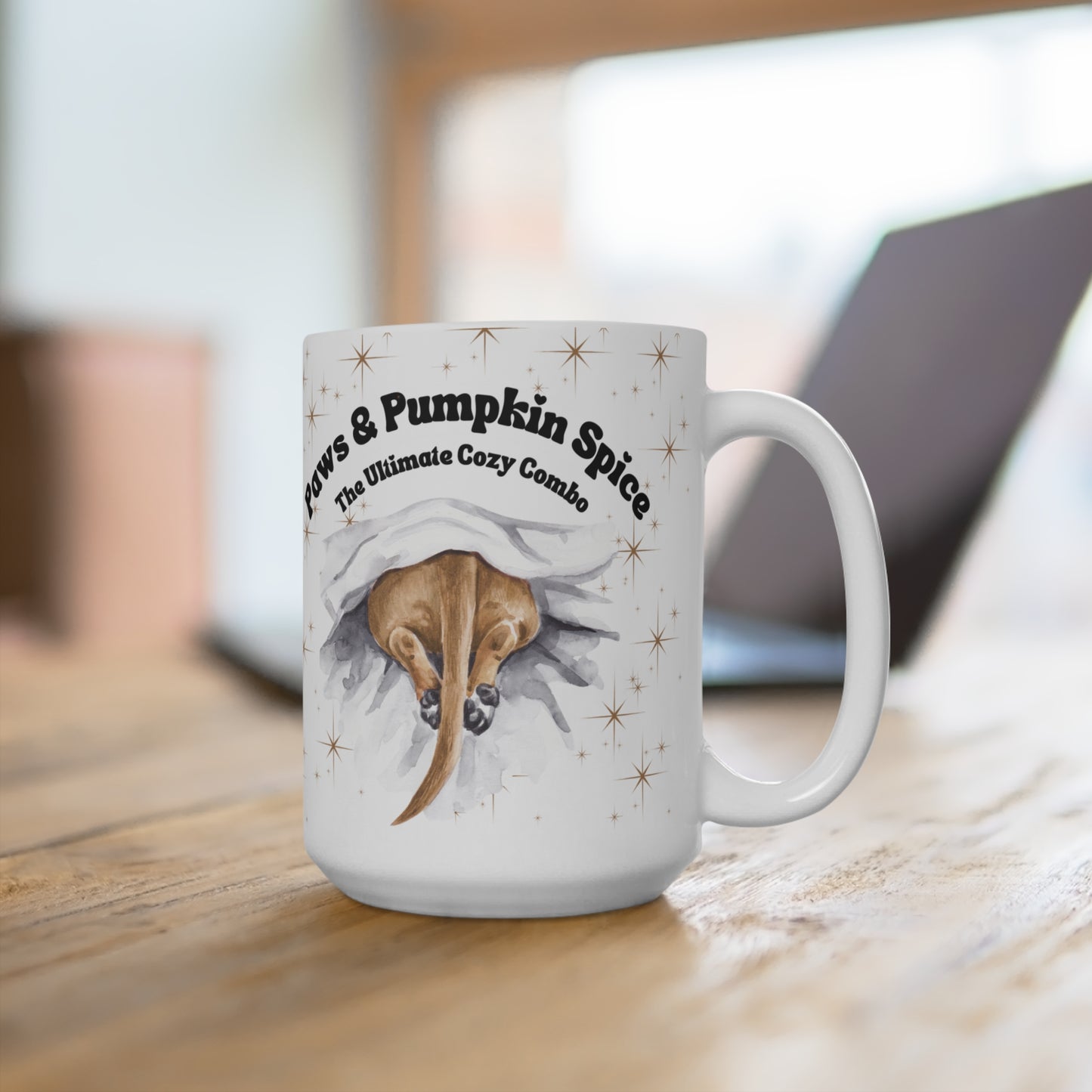 Paws & Pumpkin Spice The 'Ultimate Cozy Combo Mug 15oz Brown Dog