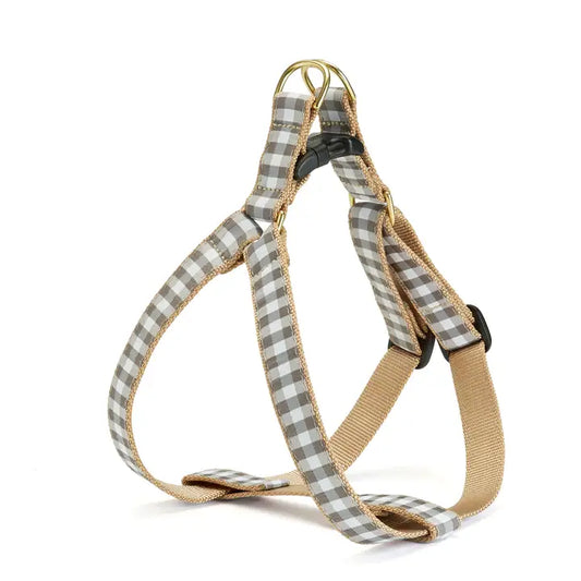 Gray Buffalo Check Fall Dog Harness