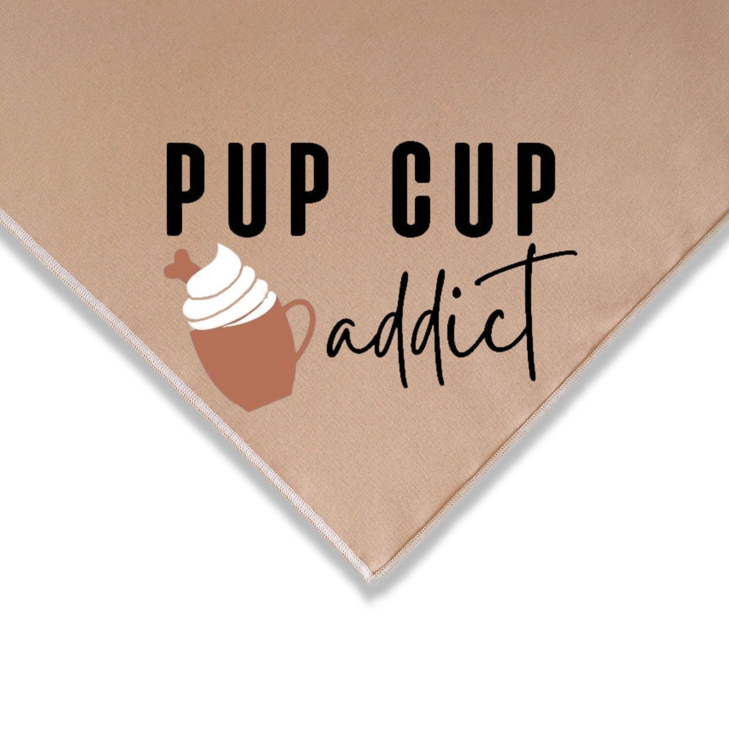 "Pup Cup Addict" Funny Coffee Lover Dog Bandana