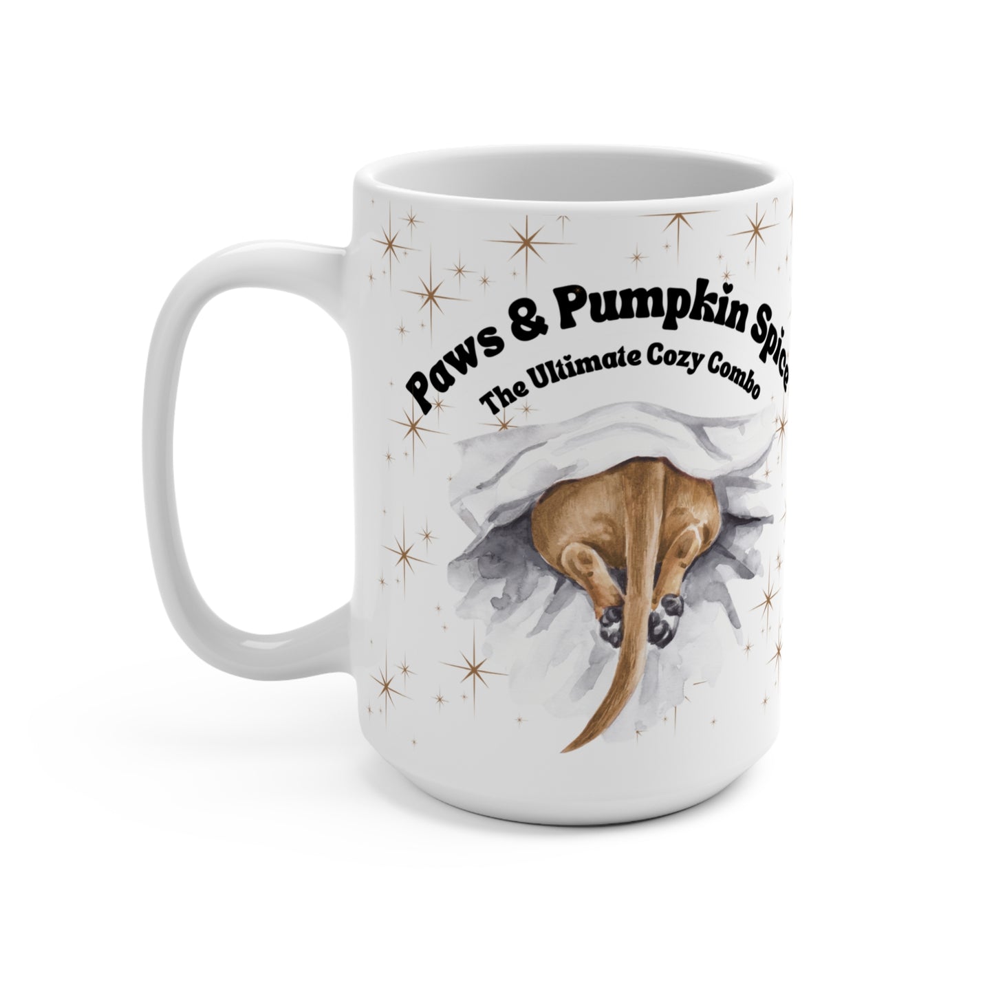 Paws & Pumpkin Spice The 'Ultimate Cozy Combo Mug 15oz Brown Dog