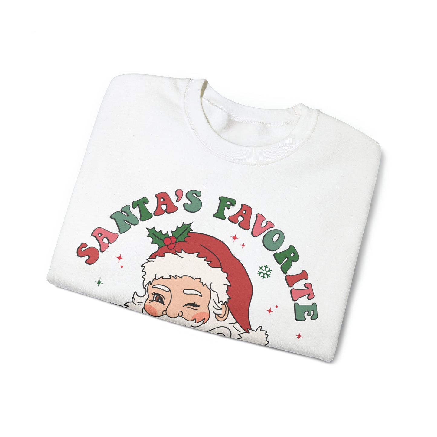 Santa's Favorite Dog Mom Crewneck Sweatshirt