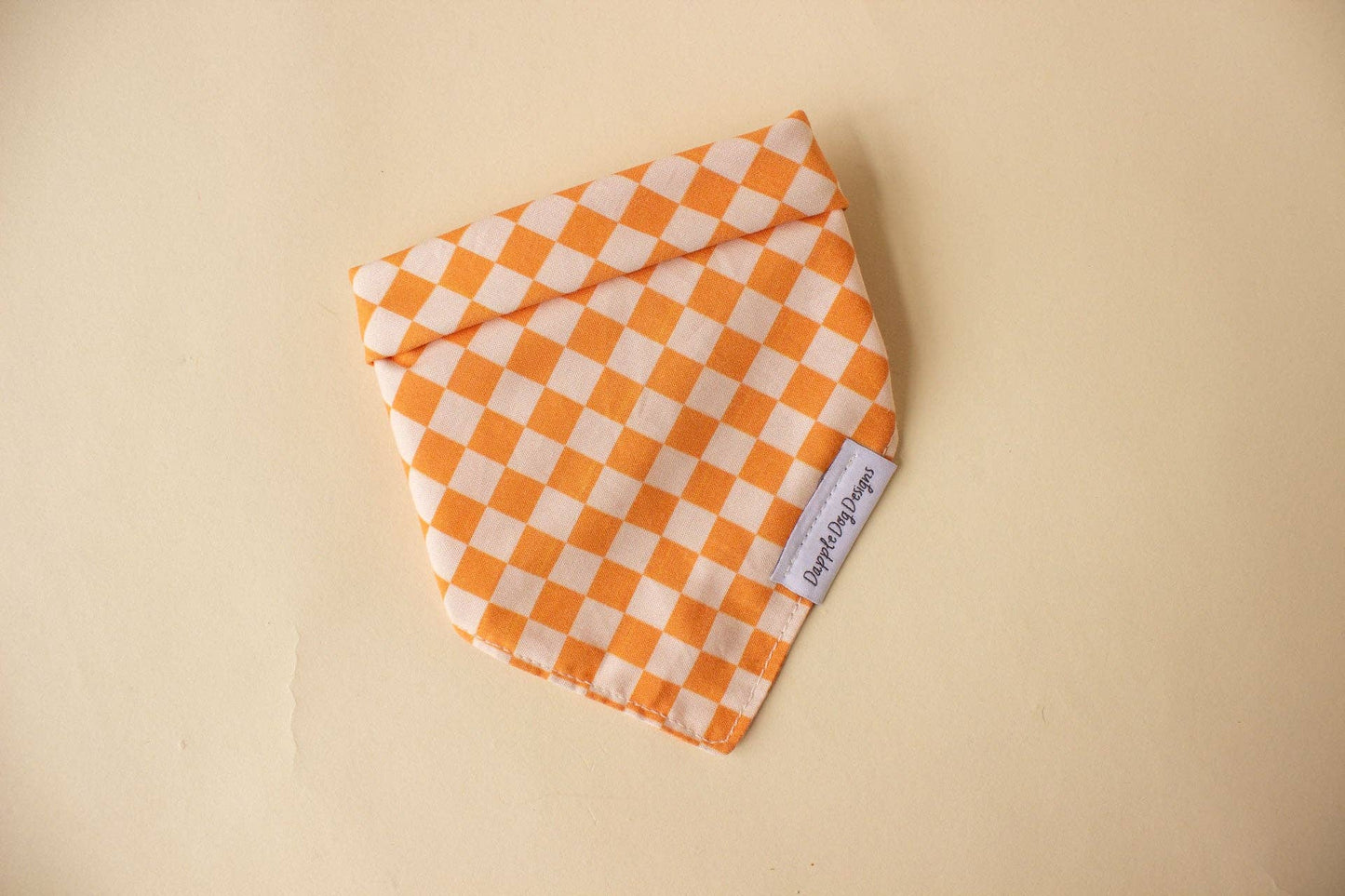 Orange Checkered Bandana - Fall Dog Bandana