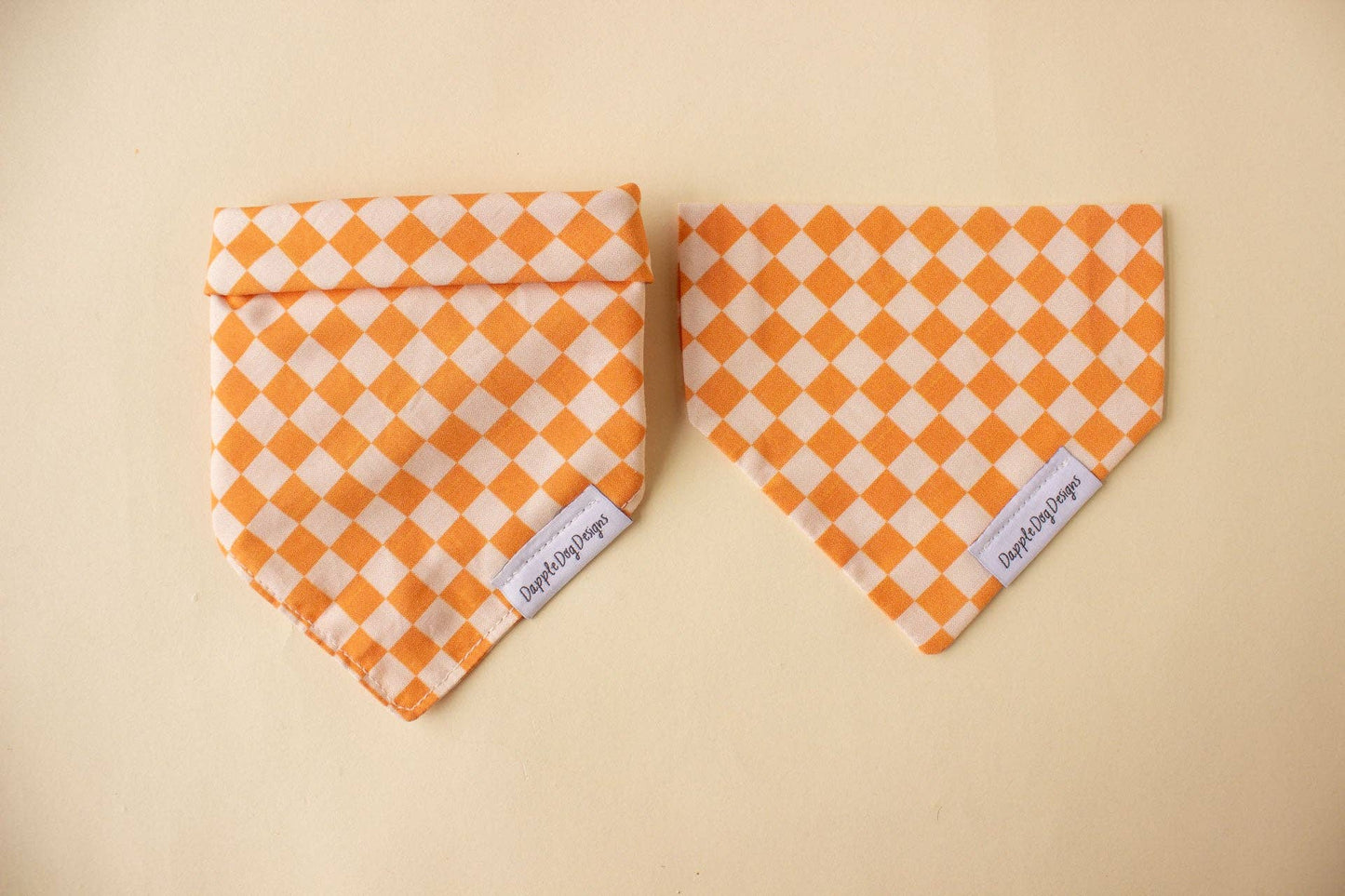 Orange Checkered Bandana - Fall Dog Bandana