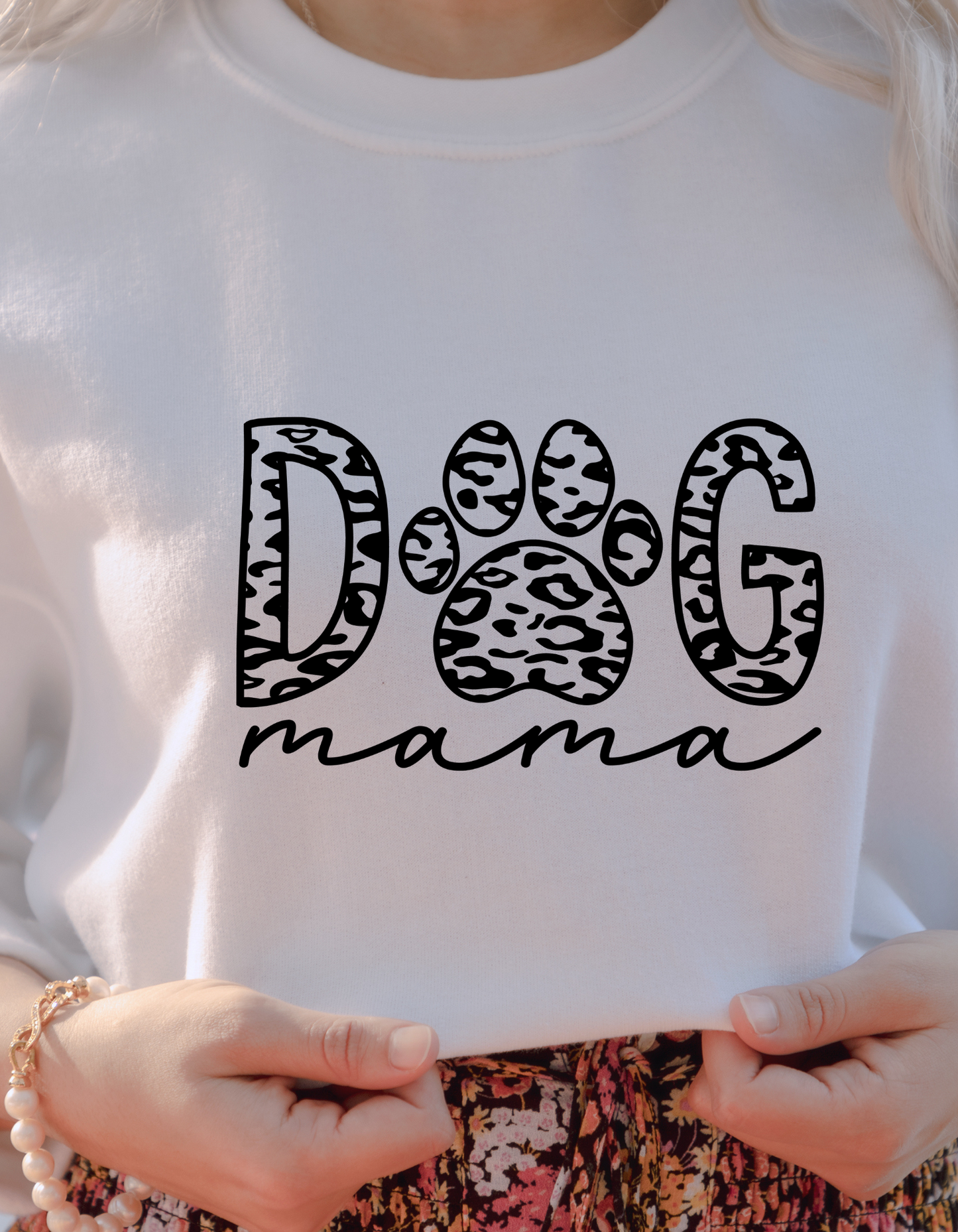 Dog Mama Paw Print  Crewneck Sweatshirt
